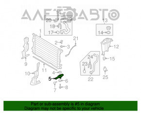 Suport radiator inferior stânga Audi Q5 8R 09-17 plastic.