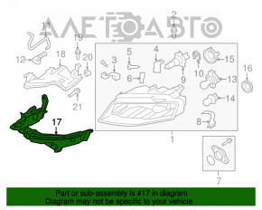 Suportul de prindere a bara de protectie fata sub farul exterior stanga pentru Audi A4 B8 08-12, nou, original OEM