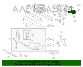 Suportul pentru bara de protecție față pe aripa stângă Audi A4 B8 08-12 pre-restilizare, nou, neoriginal DPA.