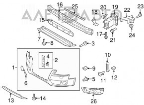 Suportul pentru bara de protecție față pe aripa stângă Audi A4 B8 08-12 pre-restilizare, nou, original OEM.