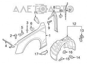 Garnitură aripă ușă - aripă dreapta Audi A4 B8 08-12 pre-restyling