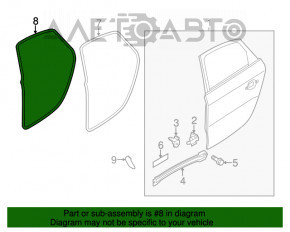 Уплотнитель дверного проема задний левый Audi A4 B8 08-16 седан