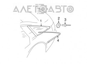 Geamul surd din spate dreapta pentru Audi A4 B8 08-16, sedan, cu ornamente cromate