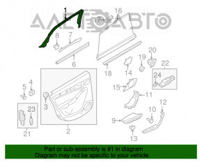 Cadru ușii din spate dreapta interioară Audi A4 B8 08-16 zgârieturi