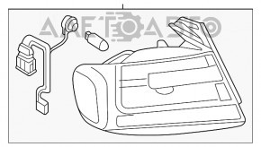 Lampa exterioară aripă dreapta Audi A4 B8 13-16 restilizare sedan LED, zgârieturi