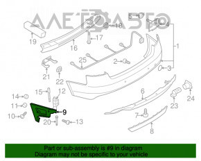 Suportul pentru bara spate stânga Audi A4 B8 08-12 pre-restilizare, sedan