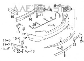 Suportul pentru bara spate stânga Audi A4 B8 08-12 pre-restilizare, sedan, nou, neoriginal.