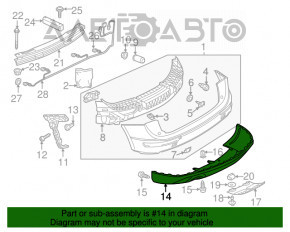 Buza bara spate pentru 2 tevi Audi Q5 8R 13-17 S-line, cu senzori de parcare, gri, fara capac, zgarieturi.