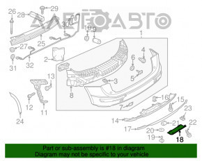 Capacul de protecție a barei de protecție de jos Audi Q5 8R 13-17 s-line gri