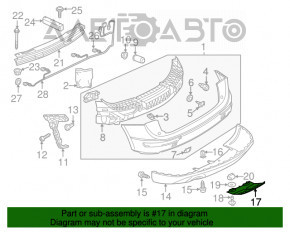 Capacul de protecție a barei de protecție inferioară Audi Q5 8R 13-17 este tăiat