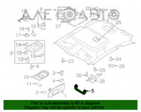 Manerul plafonului din spate dreapta pentru Audi A4 B8 08-16, sedan, bej, zgâriat, fără capace