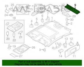 Capacul plafonului din spate pentru Audi Q5 8R 09-17, plastic negru, zgârieturi.