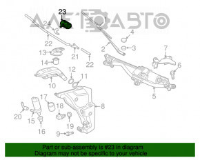 Injectoarele de spălare a parbrizului stânga Audi Q5 8R 09-17 cu încălzire nouă, neoriginală AND