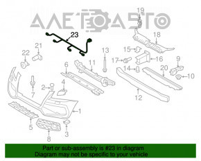 Проводка переднего бампера Audi Q5 8R 09-12 дорест под парктроники