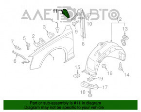 Garnitură aripă dreapta interioară Audi Q5 8R 09-17