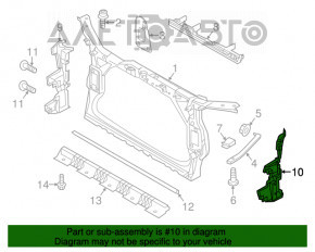 Deflector radiator stânga Audi Q5 8R 13-17 2.0T, hibrid nou OEM original