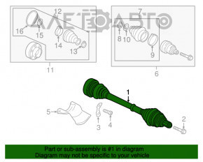 Ax cu roți spate stânga pentru Audi Q5 8R 09-17 2.0T, hibrid.