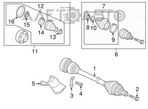 Ax cu roți față dreapta pentru Audi A6 C7 12-18, nou, neoriginal, GSP