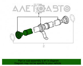 Arborele cardanic al cardanului Audi Q5 8R 11-17 2.0T, 3.0 tfsi, hibrid, este crăpat în suspensie.