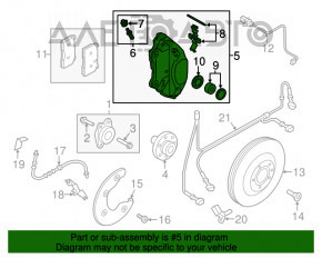 Suportul dreapta față Audi Q5 8R 09-17 cu 4 pistoane, 320mm