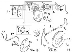 Suportul dreapta față Audi Q5 8R 09-17 cu 4 pistoane, 320mm