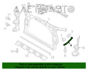 Bara de amplificare a panoului frontal stânga Audi Q5 8R 09-17 din plastic