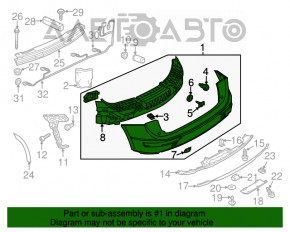 Bara spate goală Audi Q5 8R 09-17 s-line, 2 tuburi, fără senzor de parcare