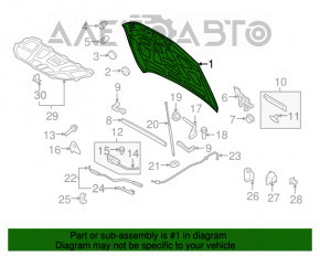 Capota goală Audi Q5 8R 13-17 restilizată, din aluminiu, neagră LY9T, cu lovituri.