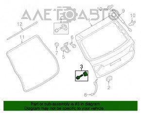 Bara de protecție a ușii portbagajului stânga Audi Q5 8R 09-17 pe caroserie nouă OEM originală