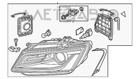 Far stânga față goală Audi Q5 8R 13-17 restilizată xenon nou aftermarket