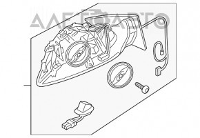 Oglindă laterală stângă Audi Q5 8R 09-17, 15 + 2 pini, BSM, auto-întunecare, auto-pliere, semnalizare, încălzire, iluminare, negru, zgârietură