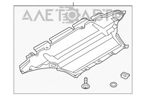 Protecția motorului față Audi Q5 8R 13-17 crăpată, ruptă, uzată.