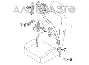 Centura de siguranță pentru șofer Audi Q5 8R 09-17, culoare bej închis, piele