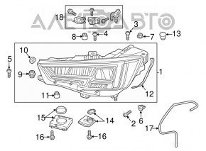 Regulatorul de fixare a farului stâng Audi A4 B9 17-19 nou OEM original