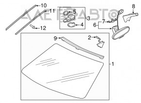 Oglindă interioară Audi A3 8V 15-16 gri, cu auto-întunecare și busolă