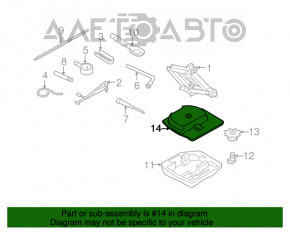 Tava portbagajului pentru roata de rezervă Audi A4 B8 08-16 sedan