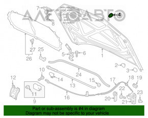 Отбойник капота задний левый VW Passat b7 12-15 USA новый OEM оригинал