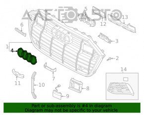 Emblema grilei radiatorului Audi A5 F5 17-