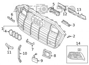 Эмблема значок решетки радиатора grill Audi A4 B9 17-