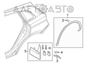 Clipsuri de fixare a aripilor spate drepte, set de 6 bucăți, Audi Q5 80A 18-