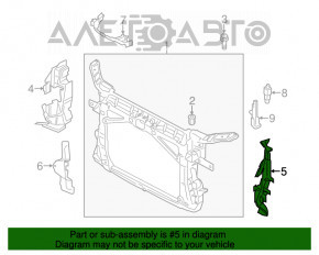 Дефлектор радиатора левый Audi A3 8V 15-16 4d