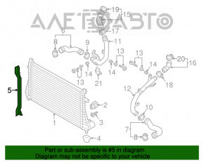 Deflectorul intercoolerului stâng Audi A3 8V 15-16 1.8T