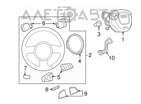 Руль голый Audi A3 8V 15-20 кожа, черный, без лепестков