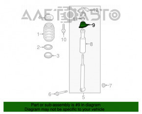 Опора амортизатора задняя правая Audi A3 8V 15-20 4d, 5d, AWD electronic damping