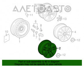 Roată de 18 inch pentru Audi A3 8V 15-16, cu 5 spițe