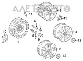 Roată de 18 inch pentru Audi A3 8V 15-16, cu 5 spițe