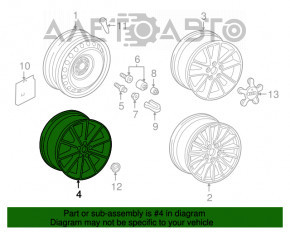 Диск колесный R18 Audi A3 8V 15-16 4d 10 спиц хром