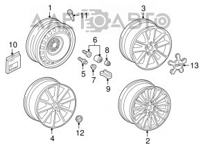 Диск колесный R18 Audi A3 8V 15-16 4d 10 спиц хром