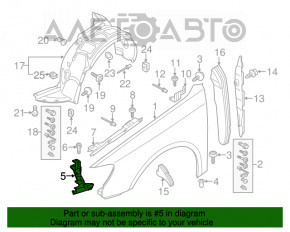 Suport aripi dreapta față Audi A3 8V 15-20 înainte