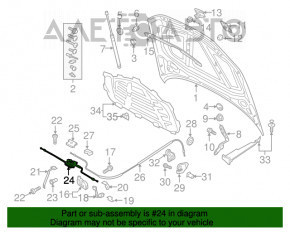 Cablu de deschidere a capotei Audi A3 8V 15-20 partea din față